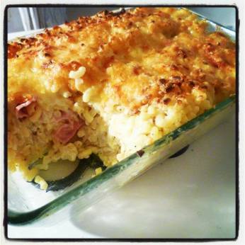 (gratin de coquillettes au jambon) 