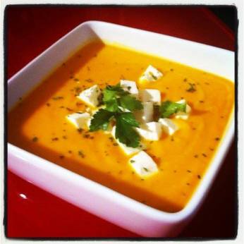(velouté de patate douce à la féta